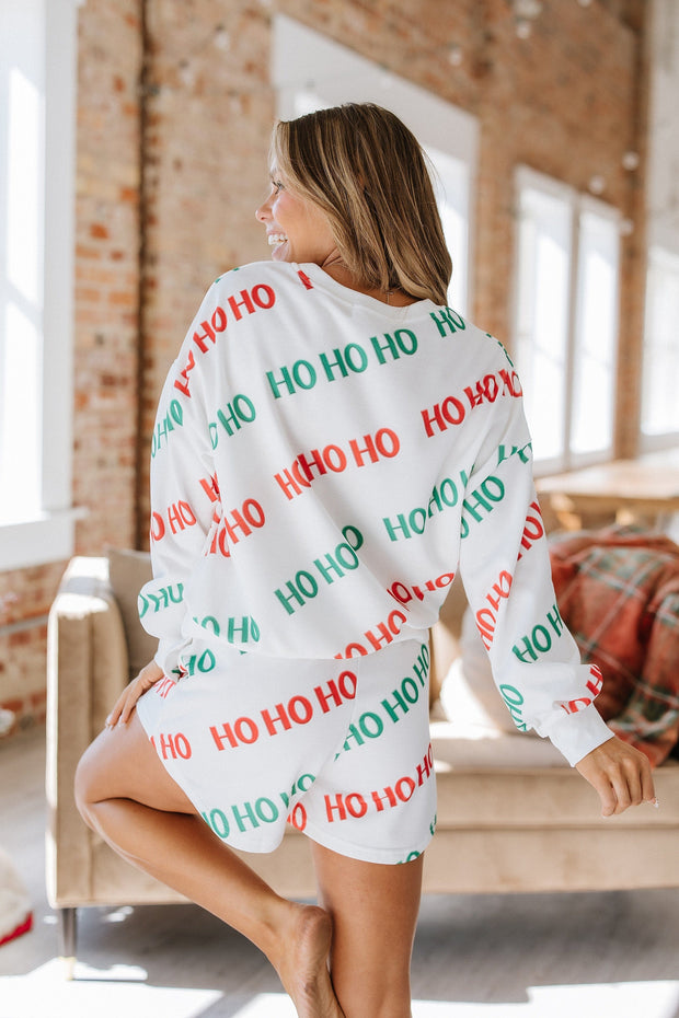 SALE - Ho Ho Ho Pullover and Shorts Lounge Set