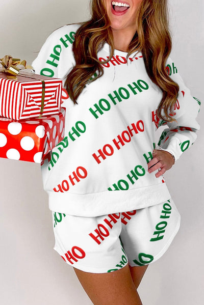 Ho Ho Ho Pullover and Shorts Lounge Set | S-XL