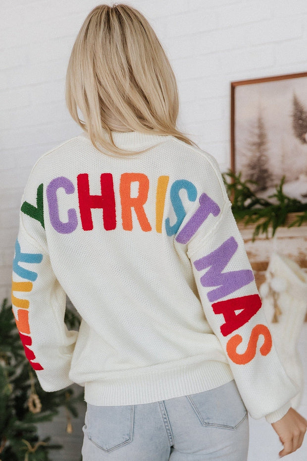 HOHOHO Chenille Letter Holiday Sweater | DROPSHIP
