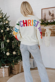 HOHOHO Chenille Letter Holiday Sweater | DROPSHIP