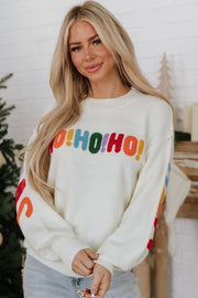 HOHOHO Chenille Letter Holiday Sweater | DROPSHIP