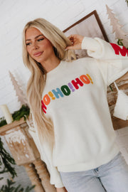 HOHOHO Chenille Letter Holiday Sweater | DROPSHIP