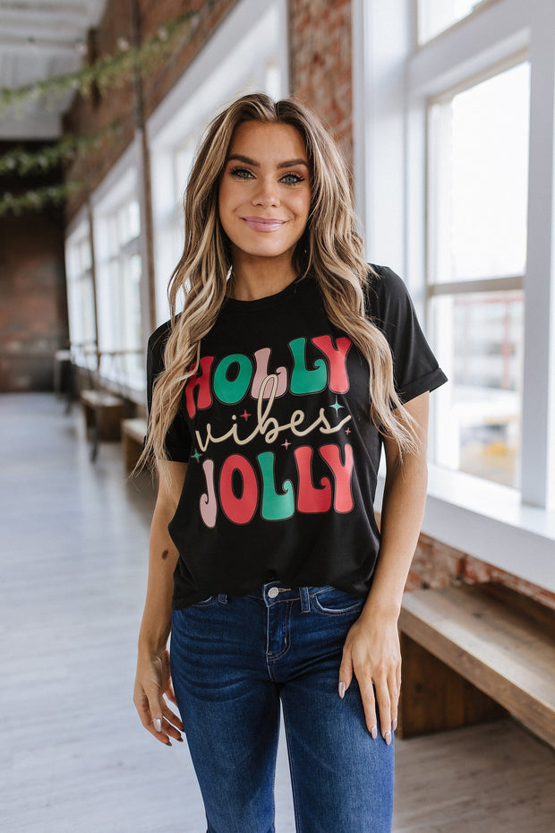 Holly Jolly Vibes Graphic Tee | S-2XL