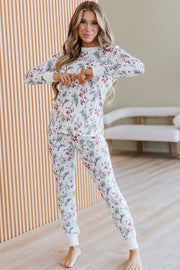 Holly Print Christmas Pajama Set | DROPSHIP