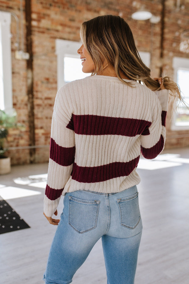 Holly Striped Round Neck Sweater
