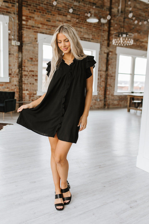 Hoover Ruffle Trim Sleeve Mini Dress | S-XL