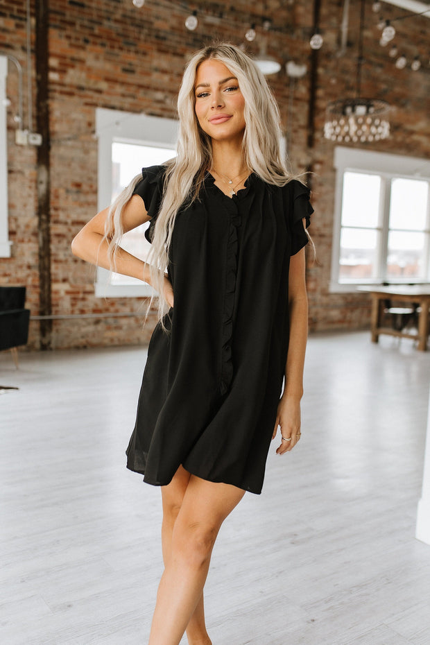 Hoover Ruffle Trim Sleeve Mini Dress | S-XL