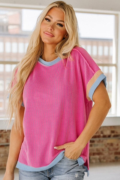 Ines Textured Contrast Tunic | DROPSHIP