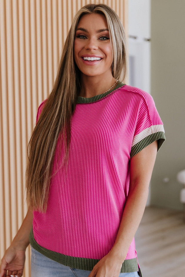 Ines Textured Contrast Tunic | DROPSHIP