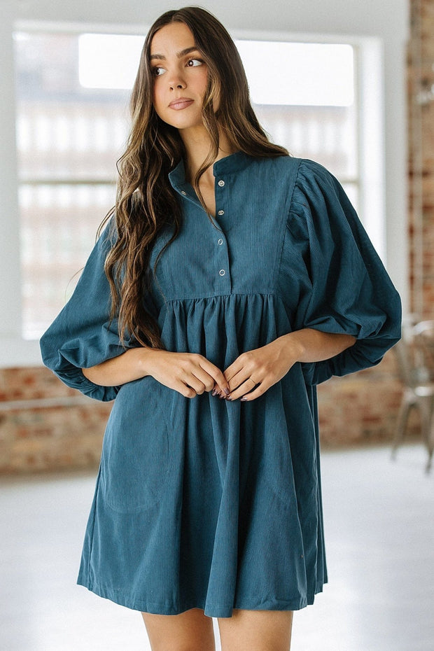 Jakell Button Corduroy Dress | S-XL