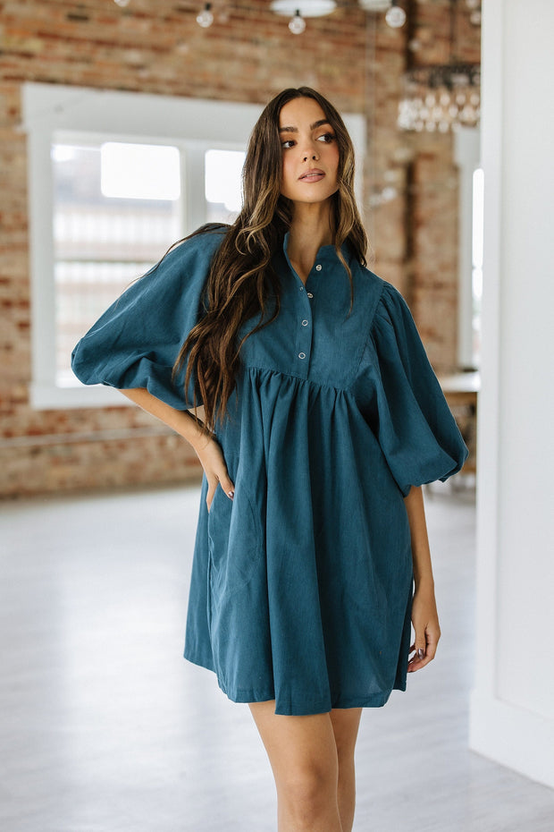 Jakell Button Corduroy Dress | S-XL