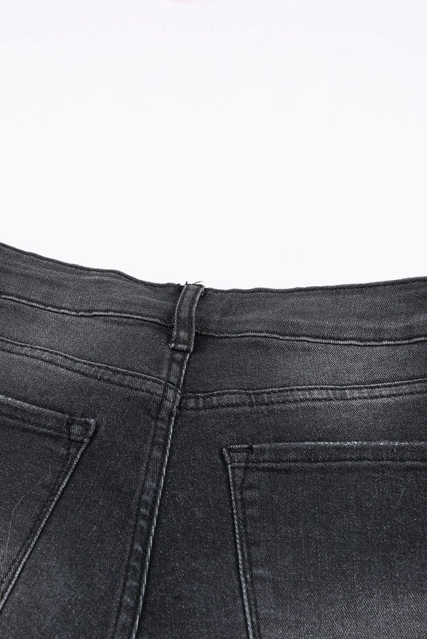 James Distressed Denim Shorts- Black | S-XL