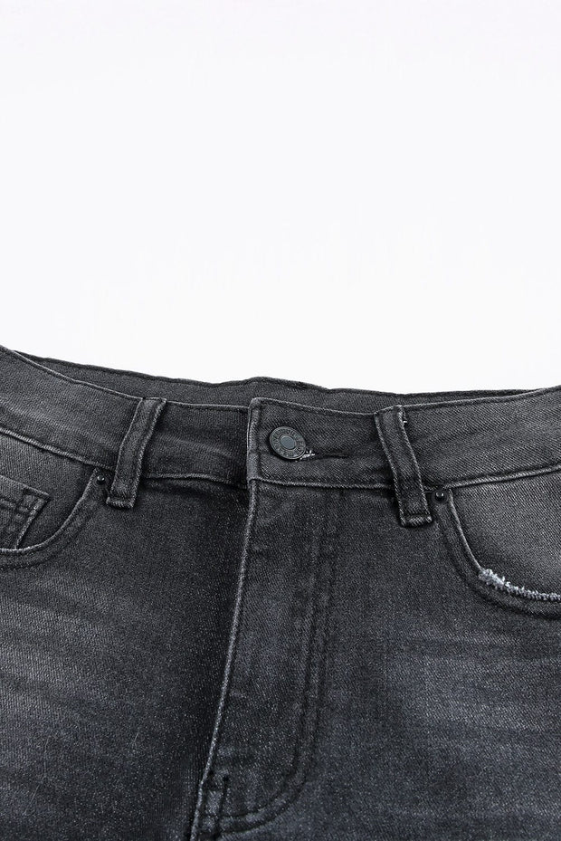 James Distressed Denim Shorts- Black | S-XL