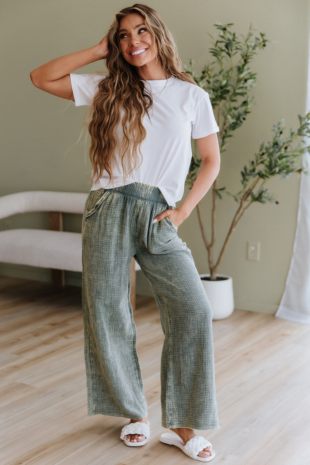 Janis Double Layered Gause Pants | Double Layered Pants | Womens