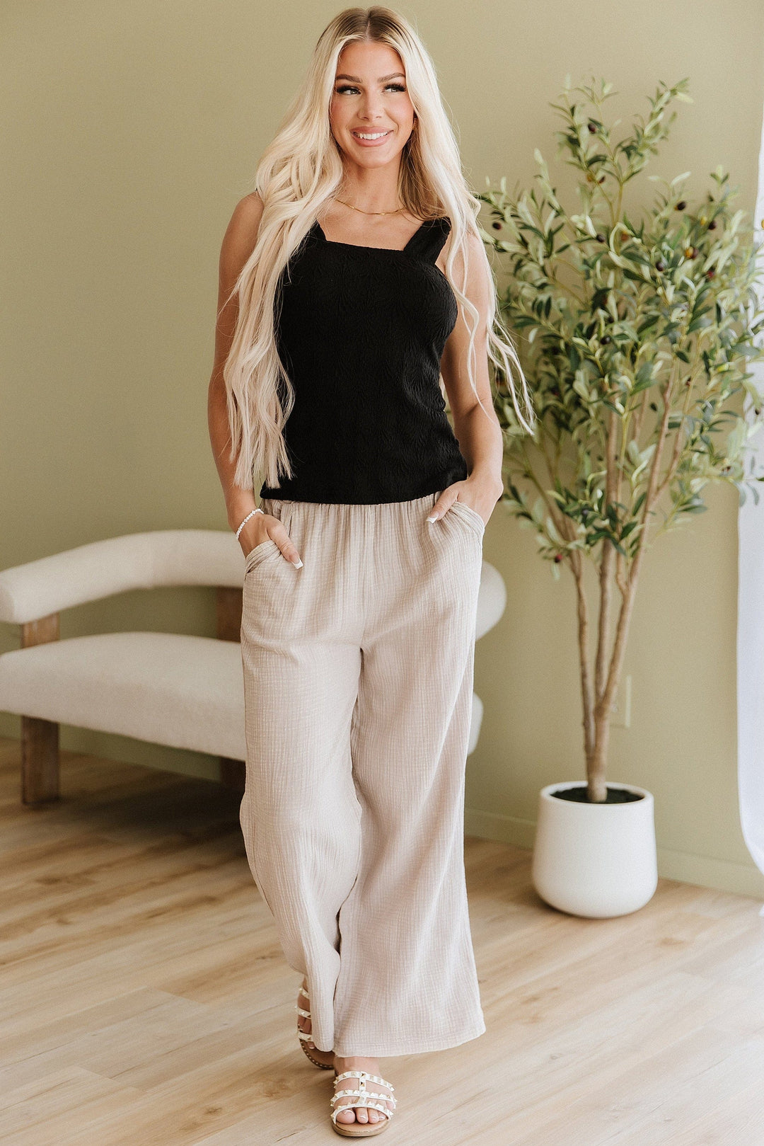 Janis Double Layered Gause Pants | Double Layered Pants | Womens