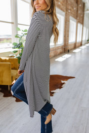 Jemma Striped Long Cardigan | S-XL