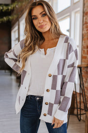 Jenica Checkered Button Up Cardigan
