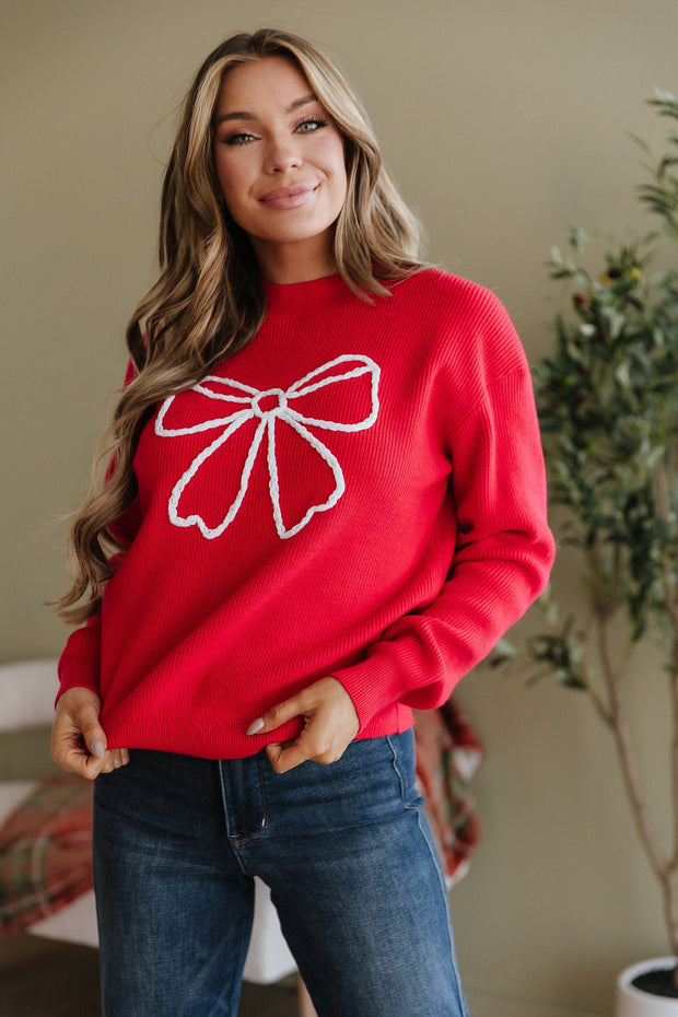 Jennifer Holiday Bow Sweater | DROPSHIP