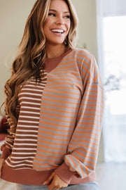 Jenny Striped Colorblock Sweatshirt | DROPSHIP