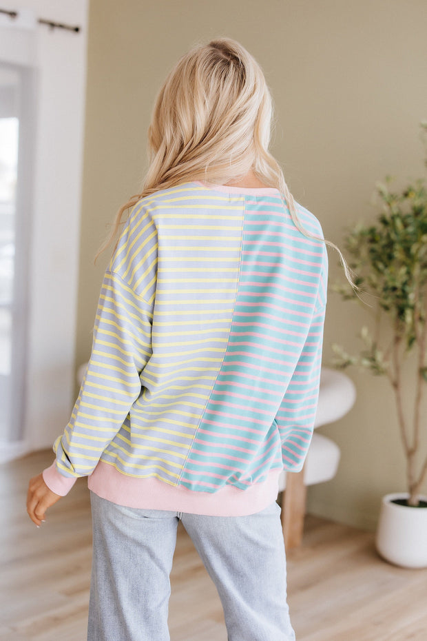 Jenny Striped Colorblock Sweatshirt | DROPSHIP