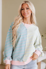 Jenny Striped Colorblock Sweatshirt | DROPSHIP