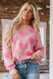 Jett Fuzzy Heart Knit Sweater | S-XL | PRE ORDER