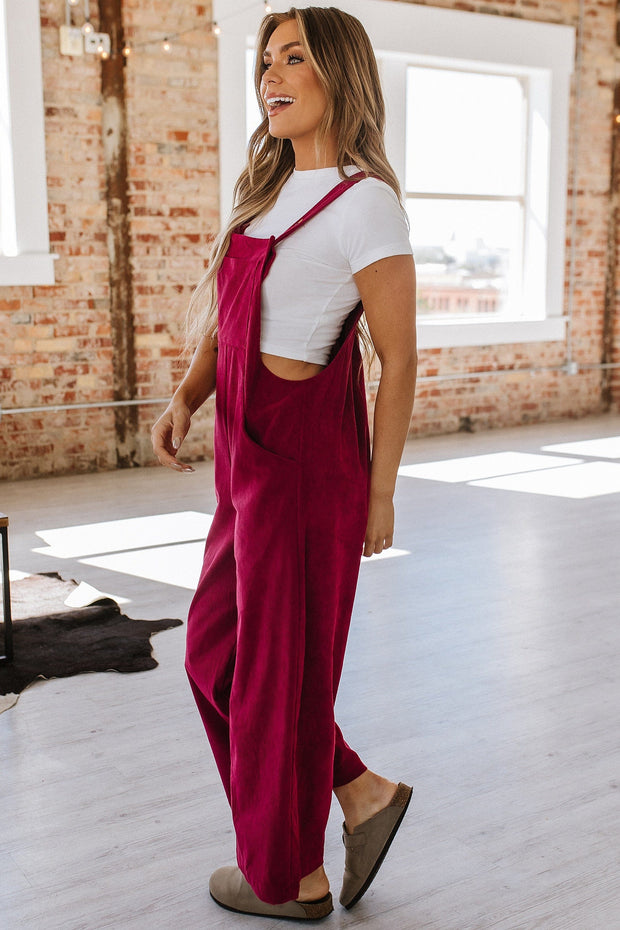 SALE - Jolene Corduroy Wide Leg Overall | Size XL