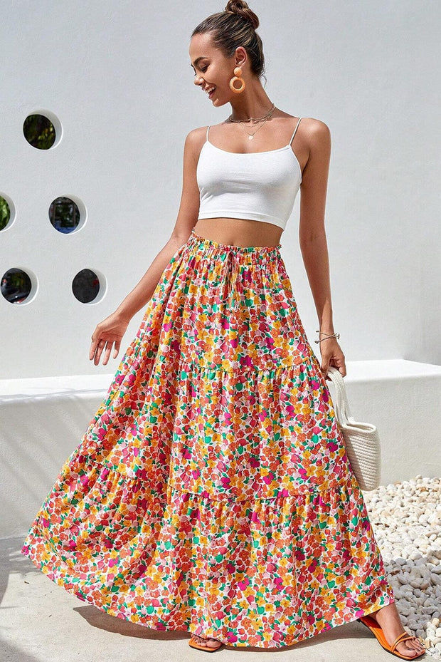 Josiah Floral Print Maxi Skirt | S-XL