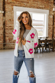 Kaylee Flower Knit Cardigan | S-XL