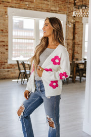 Kaylee Flower Knit Cardigan | S-XL