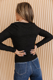 Kev Wavy Textured Long Sleeve Top