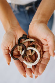 Khaki 5Pcs Braided Elastic Hairband