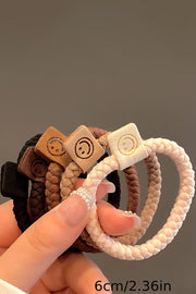 Khaki 5Pcs Braided Elastic Hairband