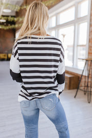 SALE - Kyra Striped Pullover Sweatshirt | Size XL