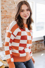Larissa Checkered Knit Sweater