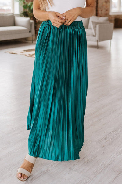 SALE - Latasha Satin Pleated Maxi Skirt | S-XL