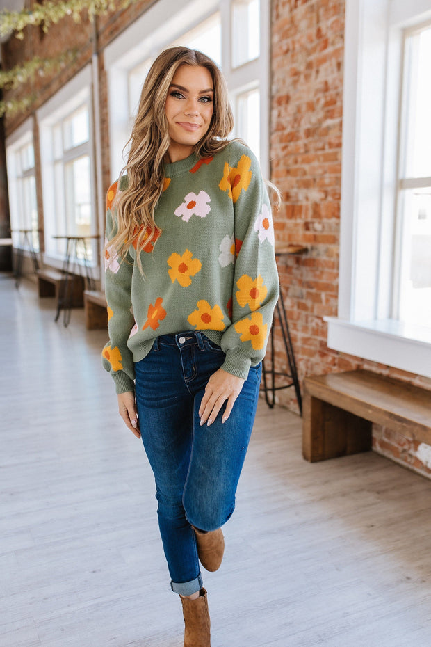 Laura Flower Knit Sweater | S-2XL | PRE ORDER