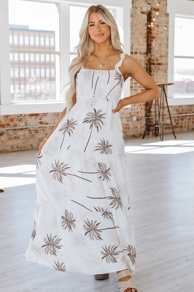 Leah Tropical Print Maxi Dress | S-XL
