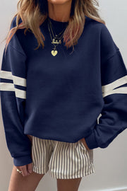 Leah Varsity Striped Sleeve Sweatshirt | DROPSHIP