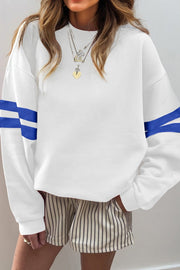 Leah Varsity Striped Sleeve Sweatshirt | DROPSHIP