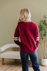 Leah Varsity Striped Sleeve Sweatshirt