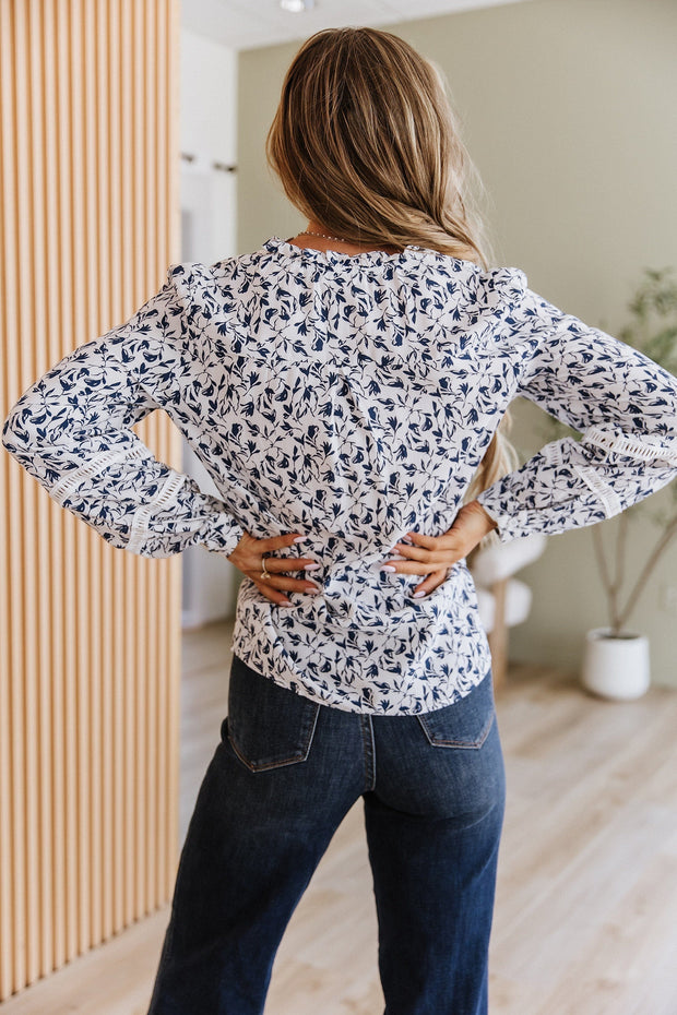 Lenora Floral Print Lace Detail Blouse | DROPSHIP