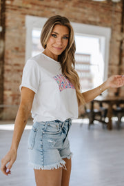 Leopard Embroidered Mama Graphic Tee | S-2XL