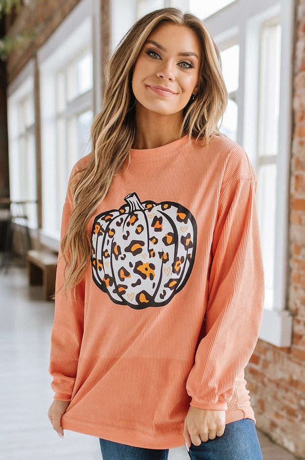 Leopard Pumpkin Graphic Sweatshirt | S-2XL | PRE ORDER 9/27