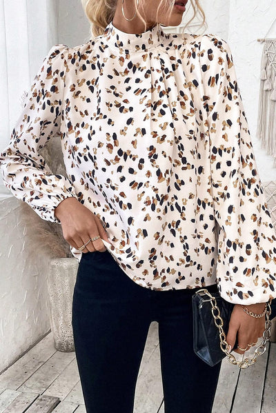 Lewis Leopard Mock Neck Blouse | S-XL | PRE ORDER