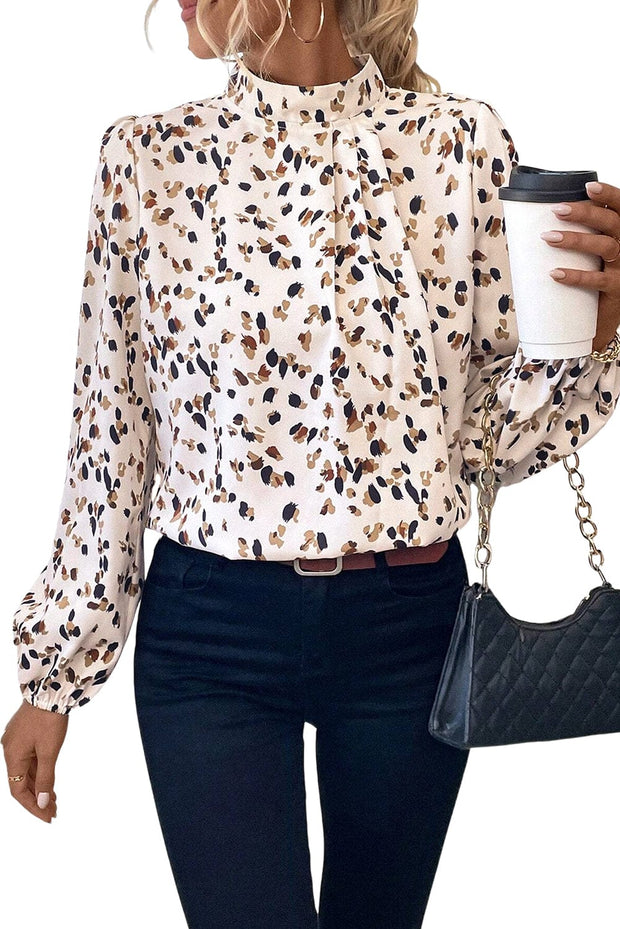 Lewis Leopard Mock Neck Blouse | S-XL | PRE ORDER