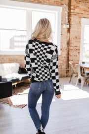 Lexee Checkered Round Neck Sweater