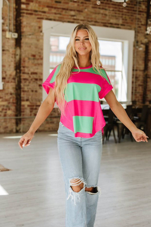 Liana Colorblock Striped Tunic | S-XL