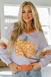 SALE - Libby Floral Pumpkin Graphic Sweatshirt | S-XL