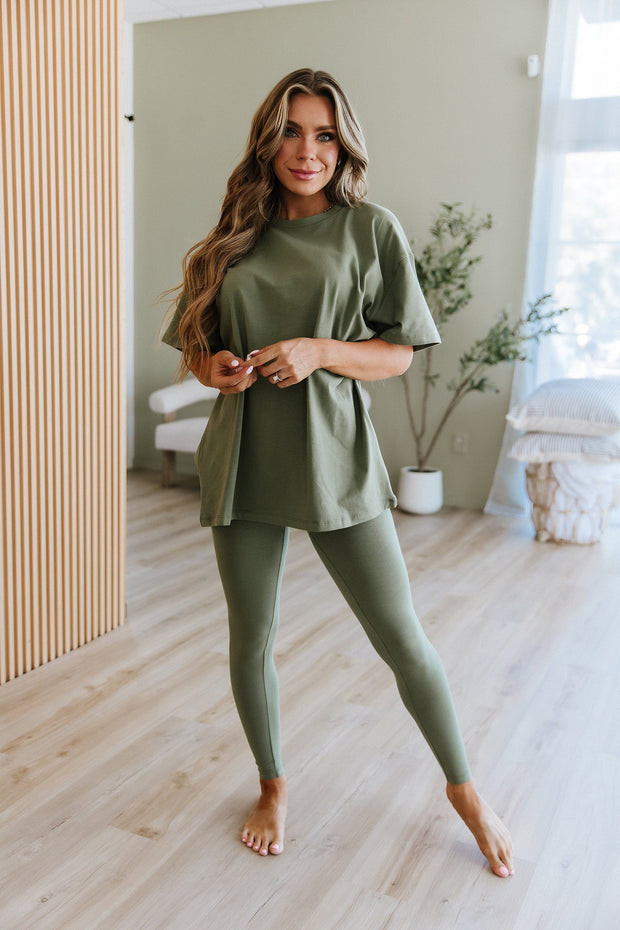 Lila Oversized Tee Cotton Set